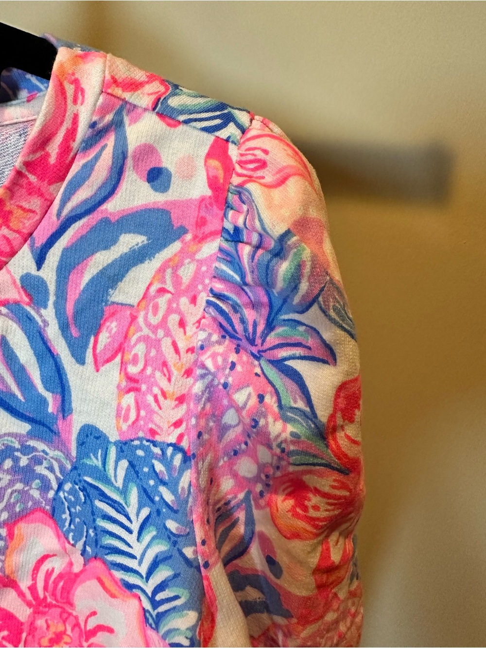 Lilly Pulitzer Floral Crewneck Long Sleeve Shirt - Pink & Blue - SKU 1198 - Picture 4 of 7
